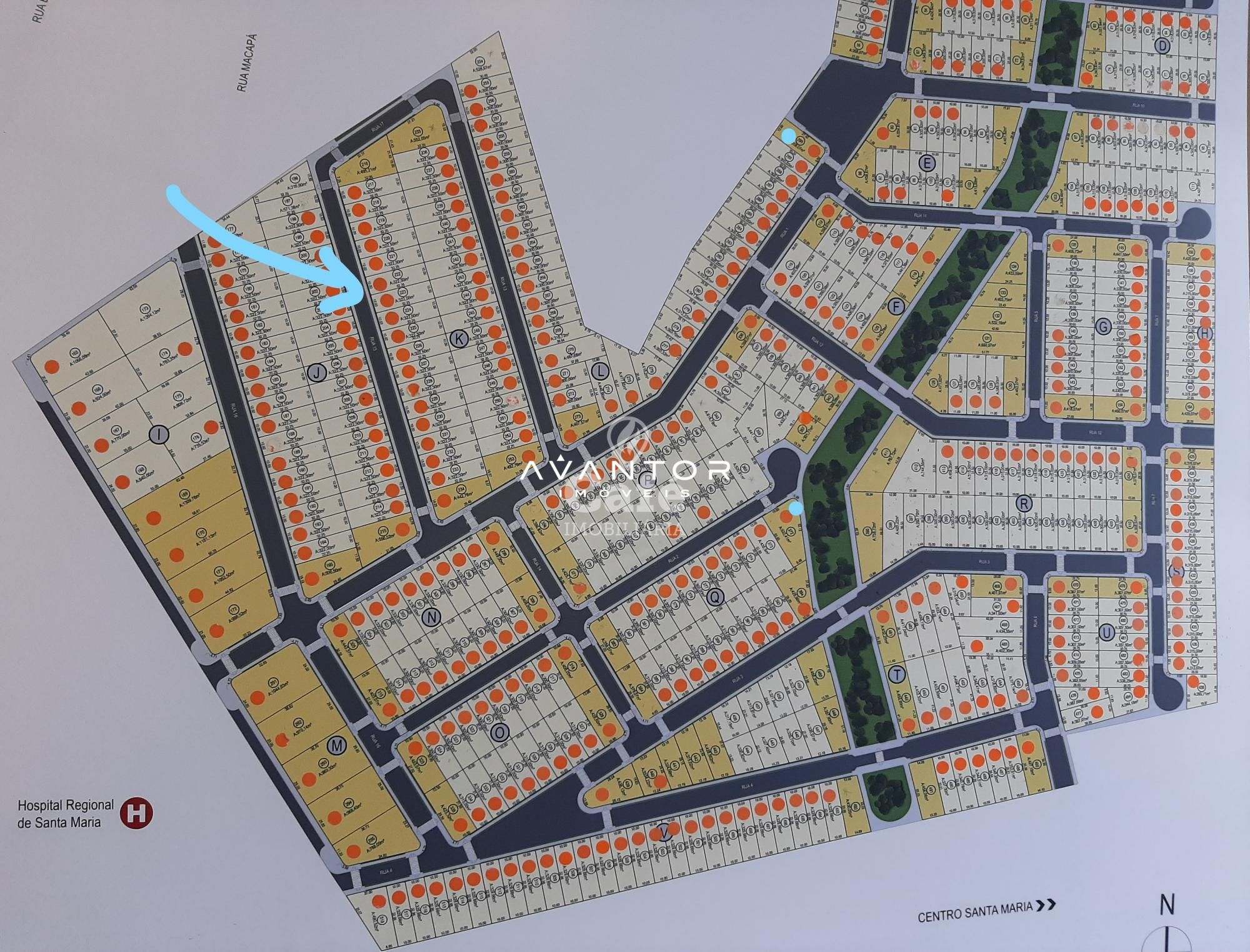 Lote com 322,50m², na parte alta do Residencial Alberto Schons — Terreno à venda em Pinheiro Machado, Santa Maria/RS