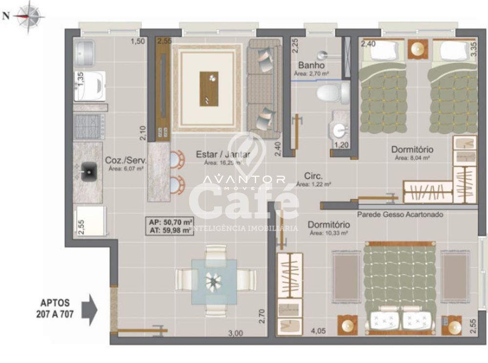 Apartamento com 2 quartos à venda no Residencial Vila Vêneto, em Camobi, Santa Maria/RS — foto 2 de 16