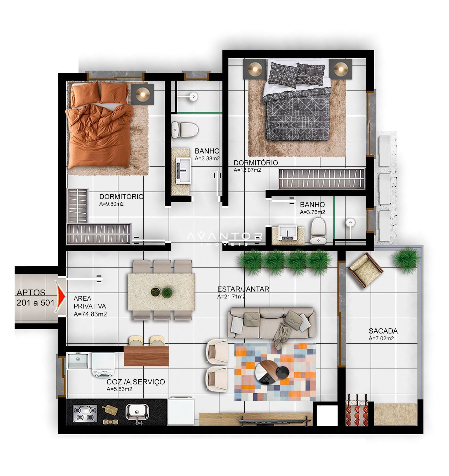 Apartamento com 1 quarto à venda no Residencial Grey, em Camobi, Santa Maria/RS — foto 8 de 8