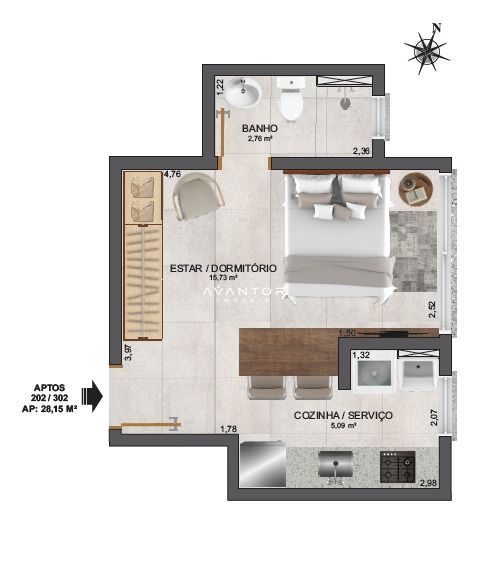 Apartamento com 1 quarto à venda no Residencial São Carlos, em Centro, Santa Maria/RS — foto 9 de 12