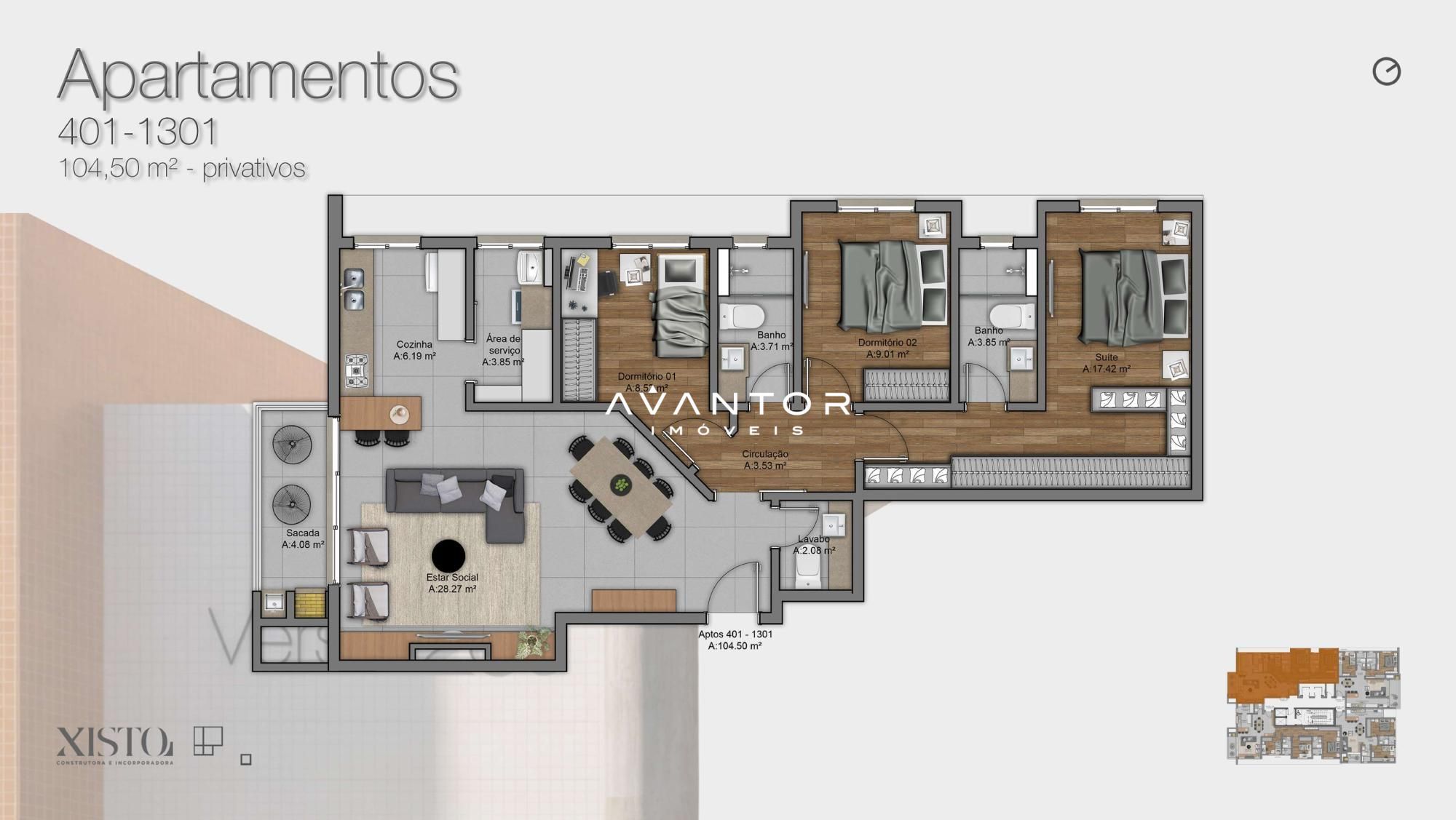 Apartamento com 3 quartos à venda no Verse 286, em Nossa Senhora de Lourdes, Santa Maria/RS — foto 7 de 7