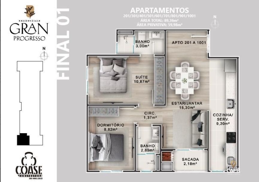 Apartamento com 2 quartos à venda no Residencial Gran Progresso, em Camobi, Santa Maria/RS — foto 6 de 7