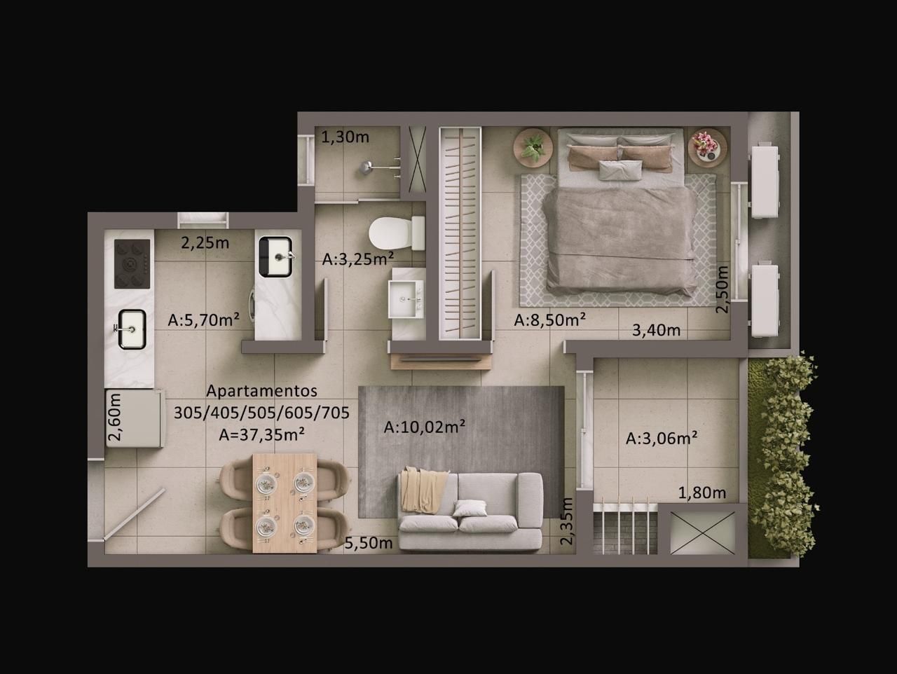 Apartamento com 1 quarto à venda no Residencial Amália, em Camobi, Santa Maria/RS — foto 3 de 8
