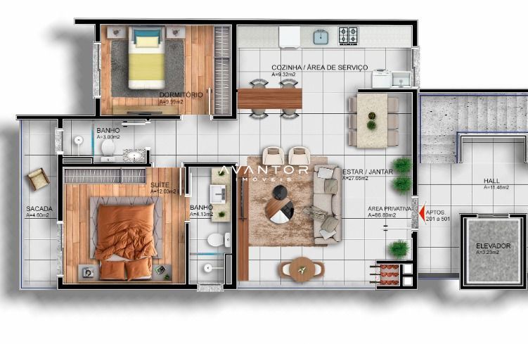 Apartamento com 2 quartos à venda no Residencial Carol, em Nossa Senhora de Lourdes, Santa Maria/RS — foto 2 de 12