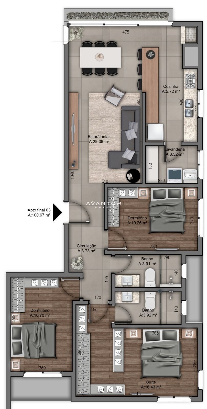 Apartamento com 3 quartos à venda no Vistalta 841, em Nossa Senhora de Fátima, Santa Maria/RS — foto 3 de 10