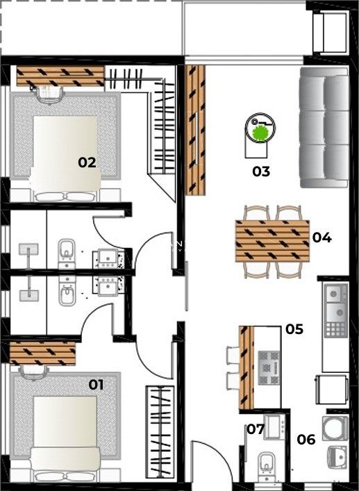 Apartamento com 2 quartos à venda no Residencial Valencia, em Nossa Senhora de Fátima, Santa Maria/RS — foto 3 de 4