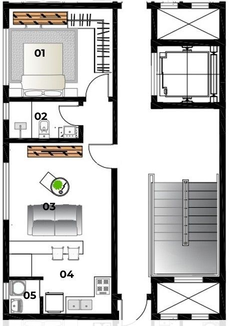 Apartamento com 1 quarto à venda no Residencial Valencia, em Nossa Senhora de Fátima, Santa Maria/RS — foto 3 de 4