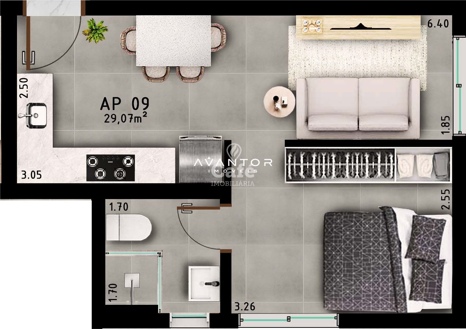 Apartamento com 1 quarto à venda no Camobi Smart Living, em Camobi, Santa Maria/RS — foto 15 de 18
